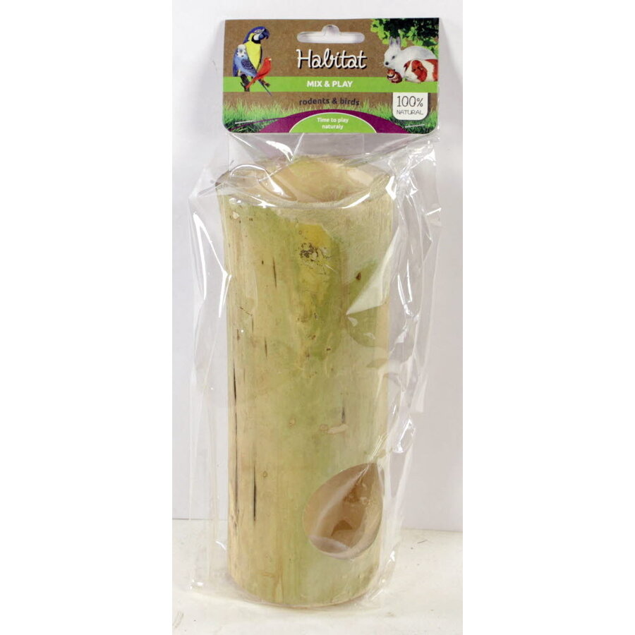Bamboe snackrol met 2 openingen | 20 cm | voor knaagdieren en vogels