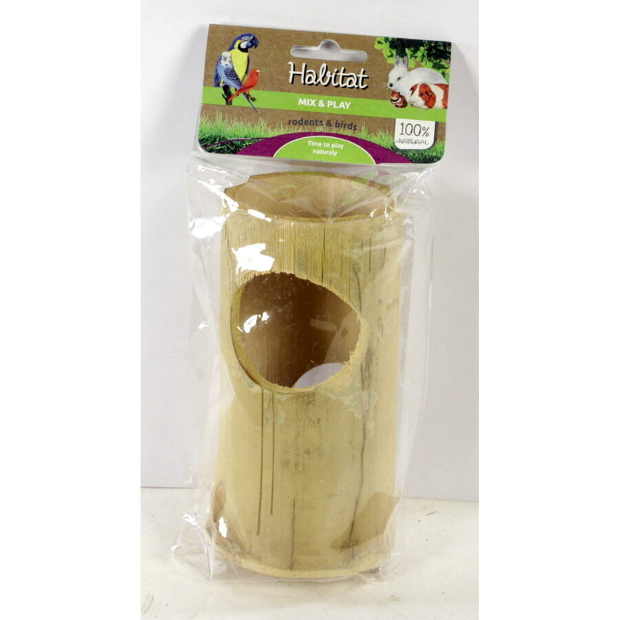Bamboe foerageer- en knaagspeeltje met 2 gaten | 15 cm