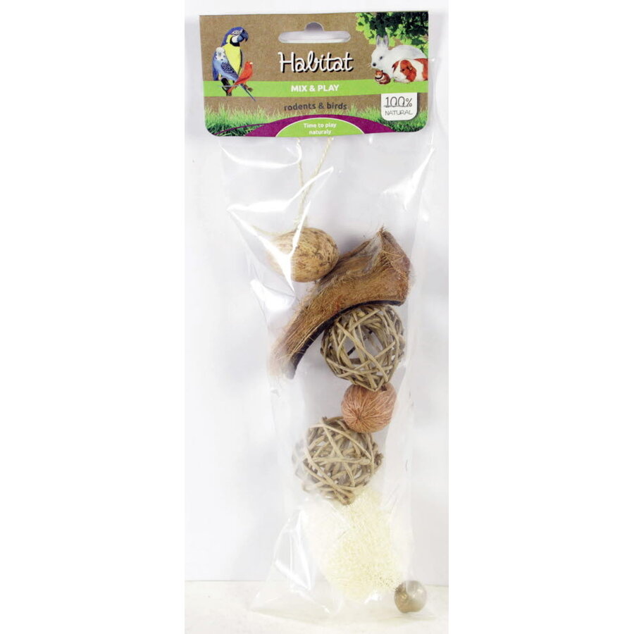 Mix & Play Sling Coco Pod | kokos hangpod voor vogelverrijking