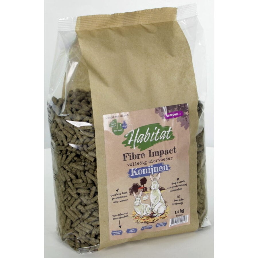 Fibre Impact konijnenvoer | vezelrijke extrudatenmix 1,6 kg of 8 kg