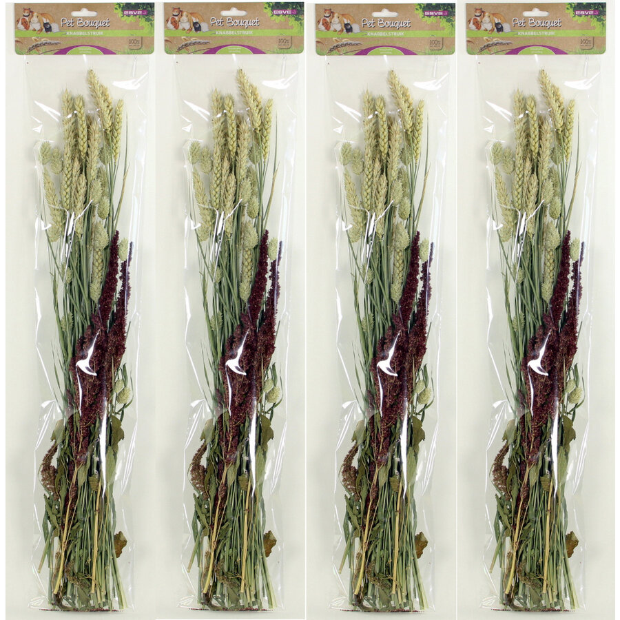 Pet Bouquet Knabbelstruik | natuurlijke knaagsnack met granen, grassen en kruiden | 100 g