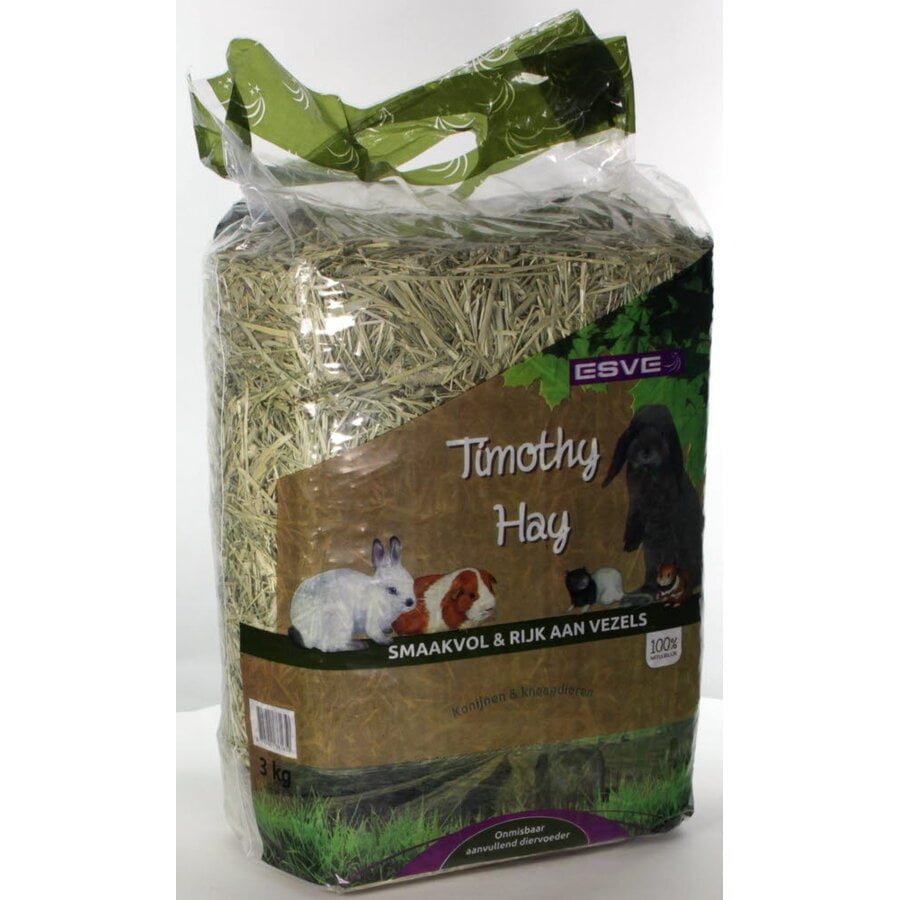 Timothy hooi 3 kg | vezelrijk ruwvoer voor konijnen en knaagdieren
