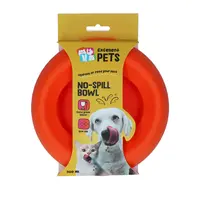 No-Spill voer- en drinkbak oranje voor hond en kat