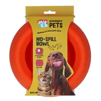 No-Spill voer- en drinkbak oranje voor hond en kat