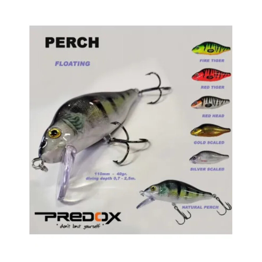 Perch plug met zware zwemlip en ratels voor roofvis