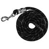 Halstertouw Reflective Black/Silver met Karabijnhaak