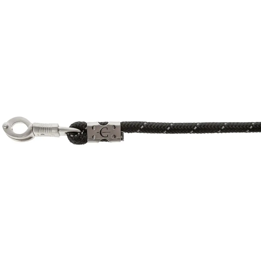 Reflecterend halstertouw black silver met paniekhaak voor paard en pony