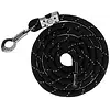 Halstertouw Reflective black silver met paniekhaak