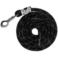 Reflecterend halstertouw black silver met paniekhaak voor paard en pony