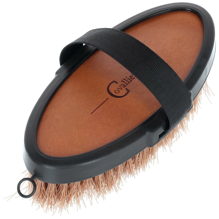 Harde poetsborstel de luxe voor paardenvacht met nylon band