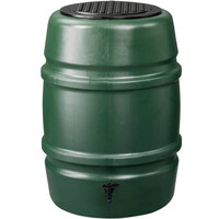 Regenton 168 liter groen met kraan en kinderveilig deksel