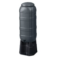 Regenton 100 liter antraciet compleet met deksel, kraan en voet