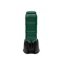 Regenton compleet 100 liter groen met deksel, kraan en voet