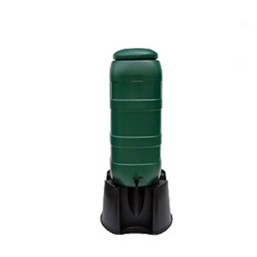 Regenton compleet 100 liter groen met deksel, kraan en voet