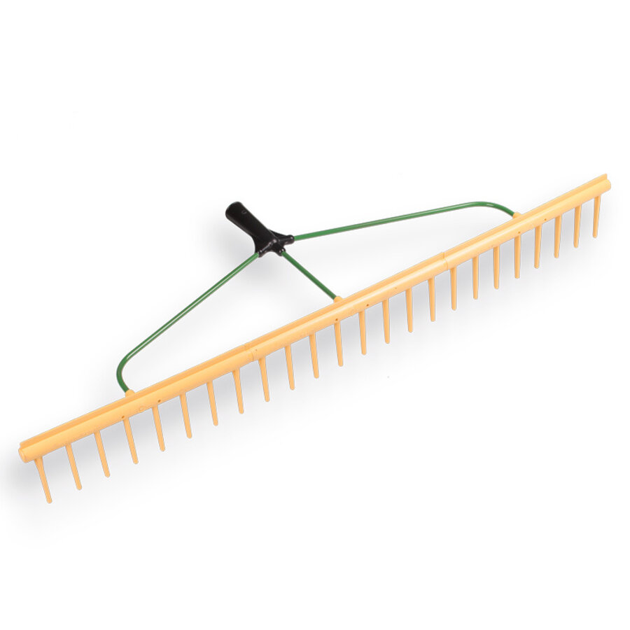 Polyhark met egaliseerkant 24 tands 94 cm los voor bladeren, gras, hooi en grond