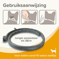 Medicinale halsband voor katten 38 cm tegen vlooien en teken