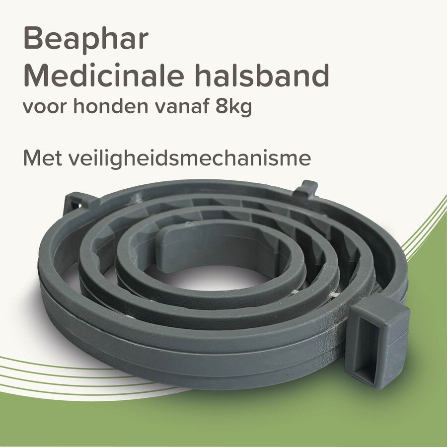 Medicinale halsband hond vanaf 8 kg 70 cm tegen vlooien teken en zandvliegen