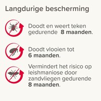 Medicinale halsband voor honden tot 8 kg | tegen vlooien, teken en zandvliegen | 38 cm