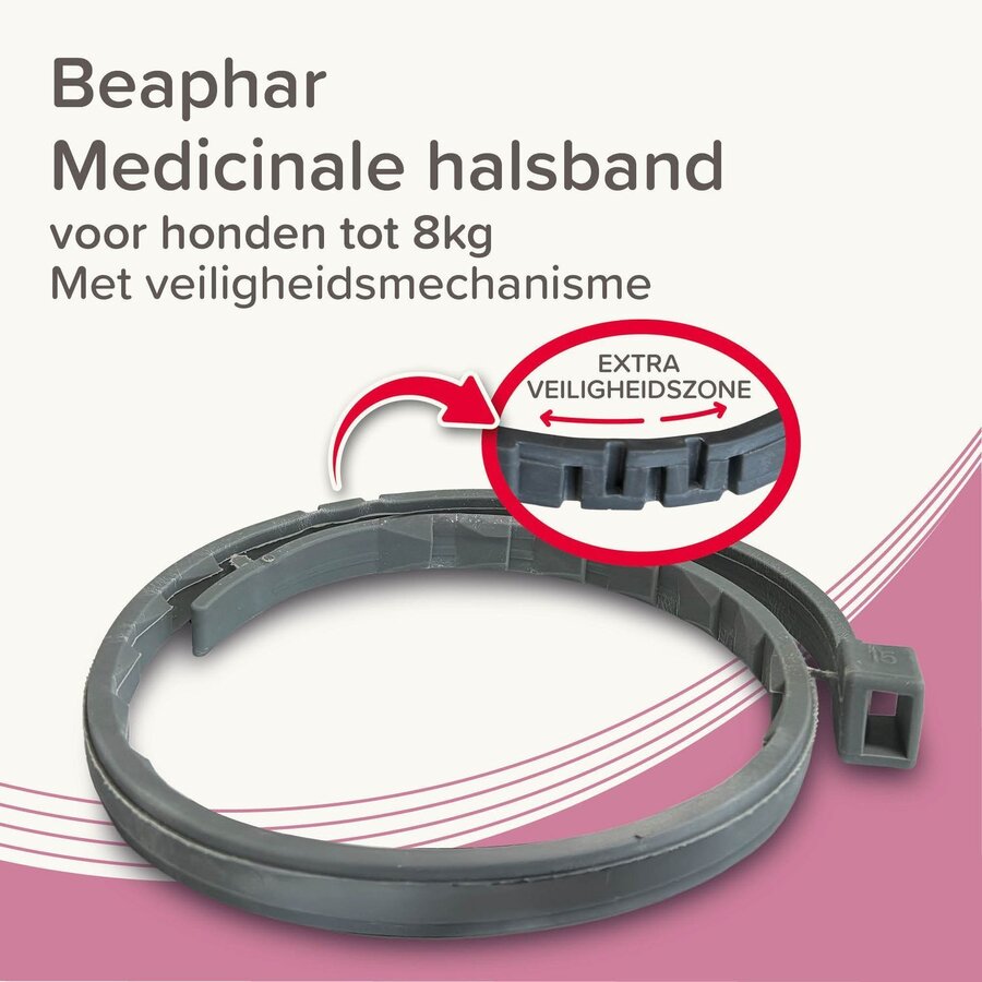 Medicinale halsband voor honden tot 8 kg | tegen vlooien, teken en zandvliegen | 38 cm