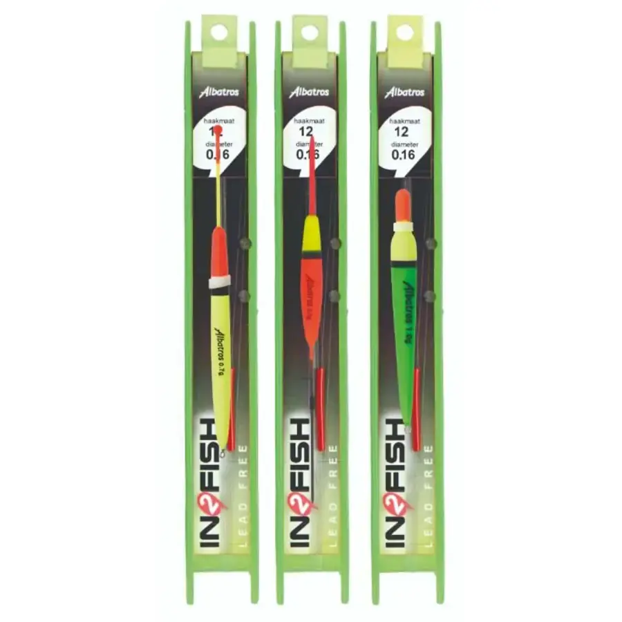 Tuigenset lead free no.1 3 stuks met dobber, lijn, gewichtjes en haak
