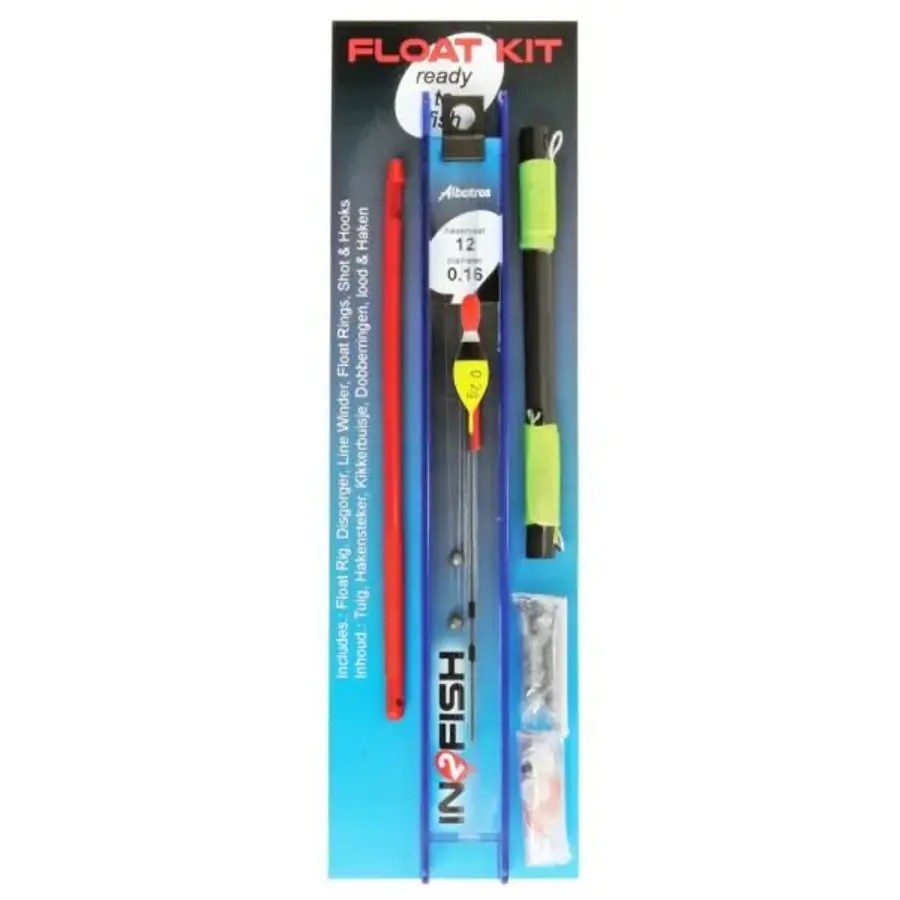 Complete witvis tuigkit No.2 met dobber 0,2 gram, hakensteker, loodjes en accessoires