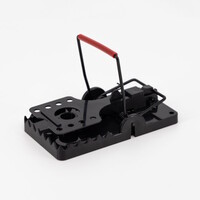 RVS Rattenklem met rode bar | kunststof klem met RVS metalen delen | 13,9 x 7,5 x 7 cm