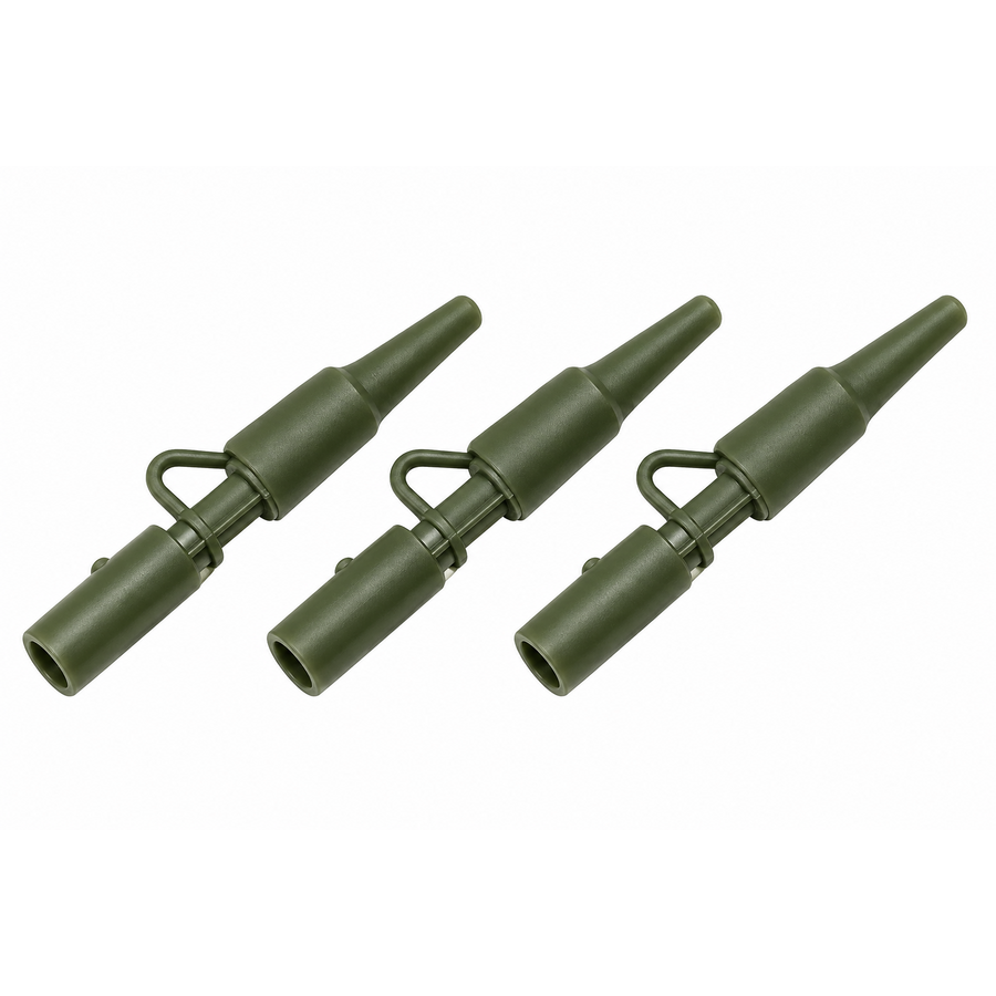 HQ leadclips met tailrubbers olive green medium voor veilige karpermontage
