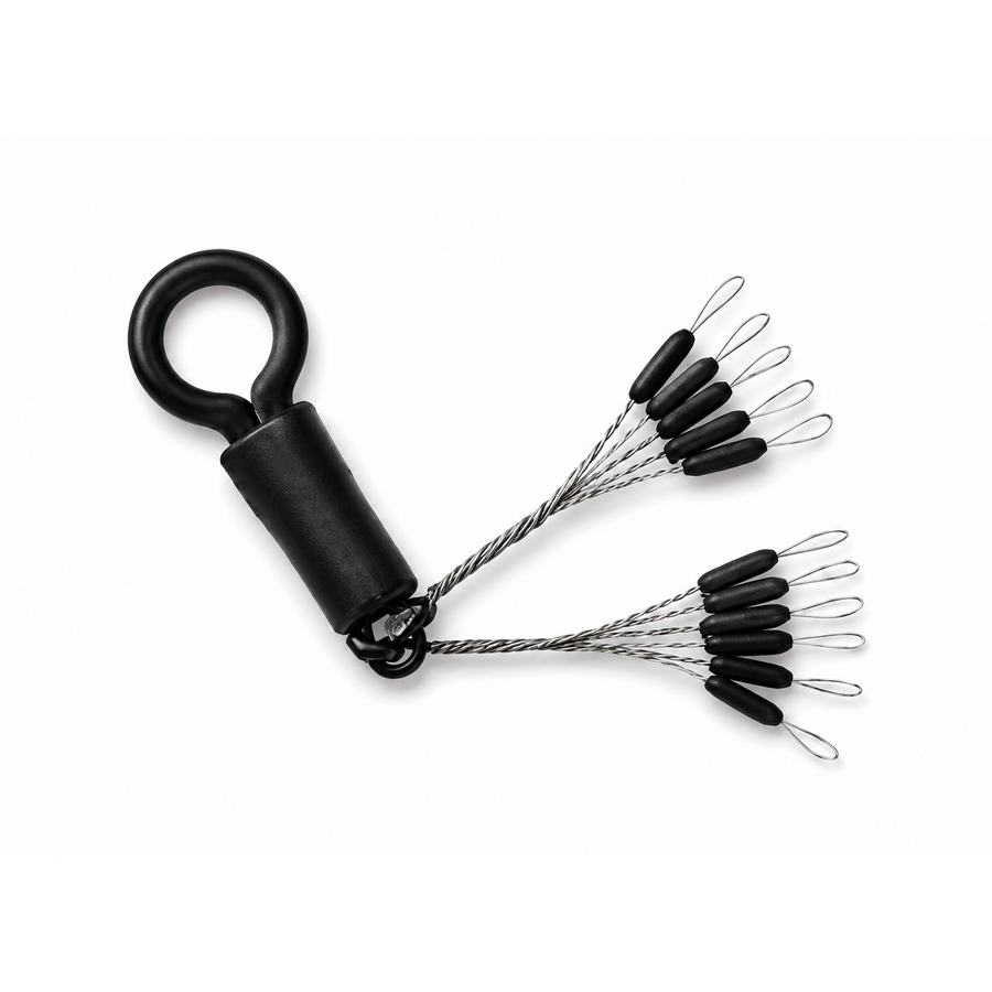 Threaded Black Rubber Stops Medium Zwart voor snowman rigs en penvissen