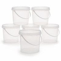 10 Liter emmers met deksel, set van 6