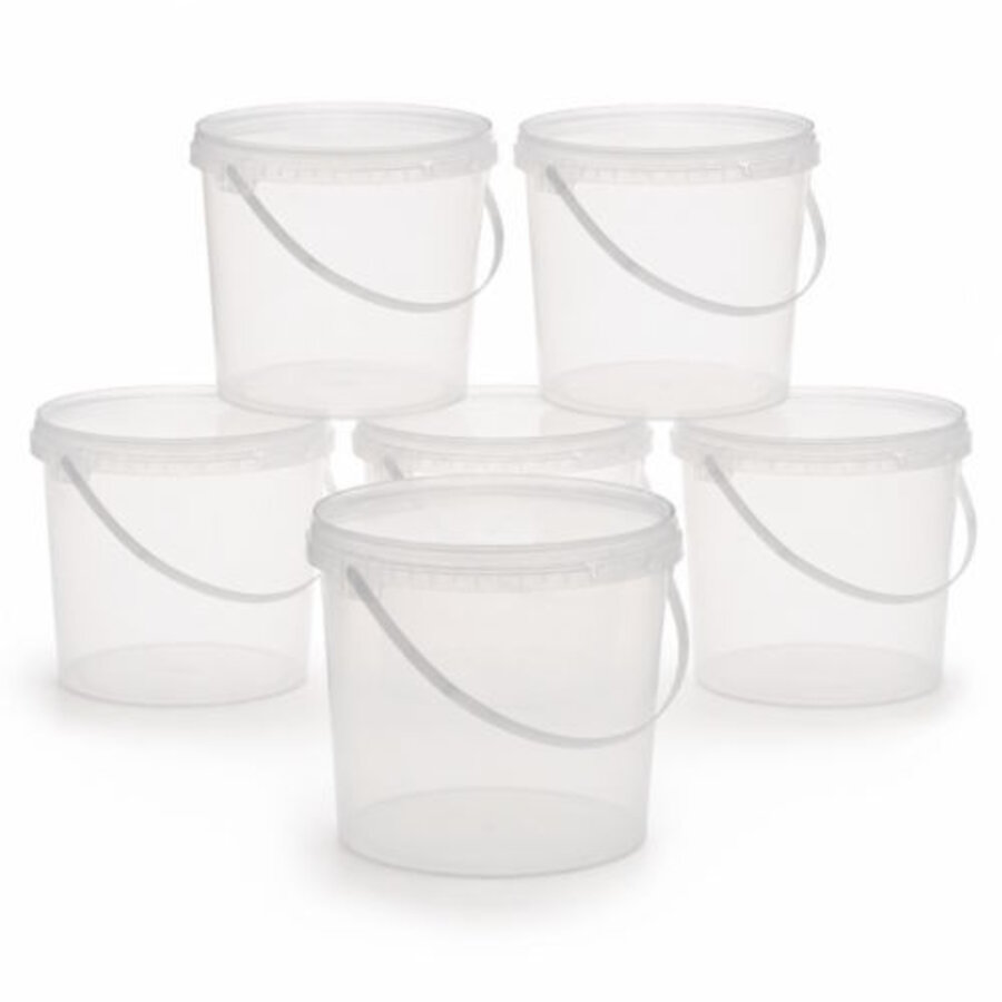 10 Liter emmers met deksel, set van 6