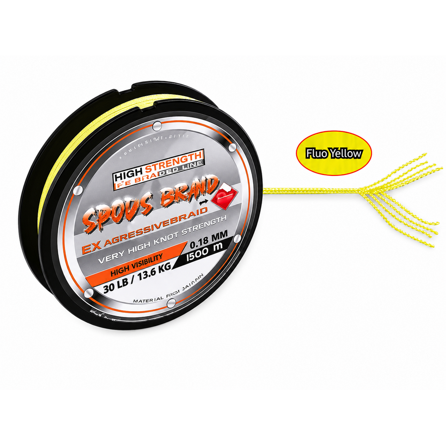 Spods Braid Fluo Yellow gevlochten spodlijn