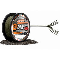 8+One Braid Gevlochten Karperlijn Olive Green