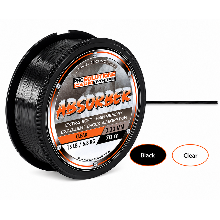 Absorber shockleader zwart | monofilament voorslaglijn voor karpervissen