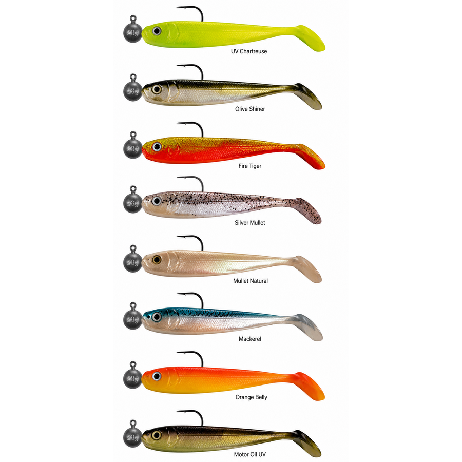 Willy Wonker Shad Gemonteerd voor baars, snoekbaars en snoek | 10 cm 10 gram