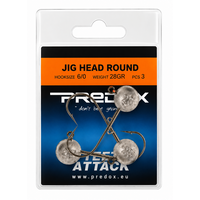 Jig Head Round 7 gr Natural 3 stuks met scherpe haak voor shads en softbaits