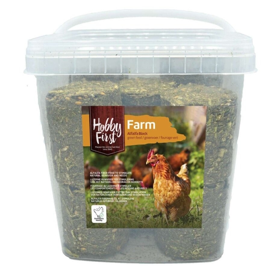 Alfalfa block 2 kg | natuurlijk luzerne ruwvoer voor kippen