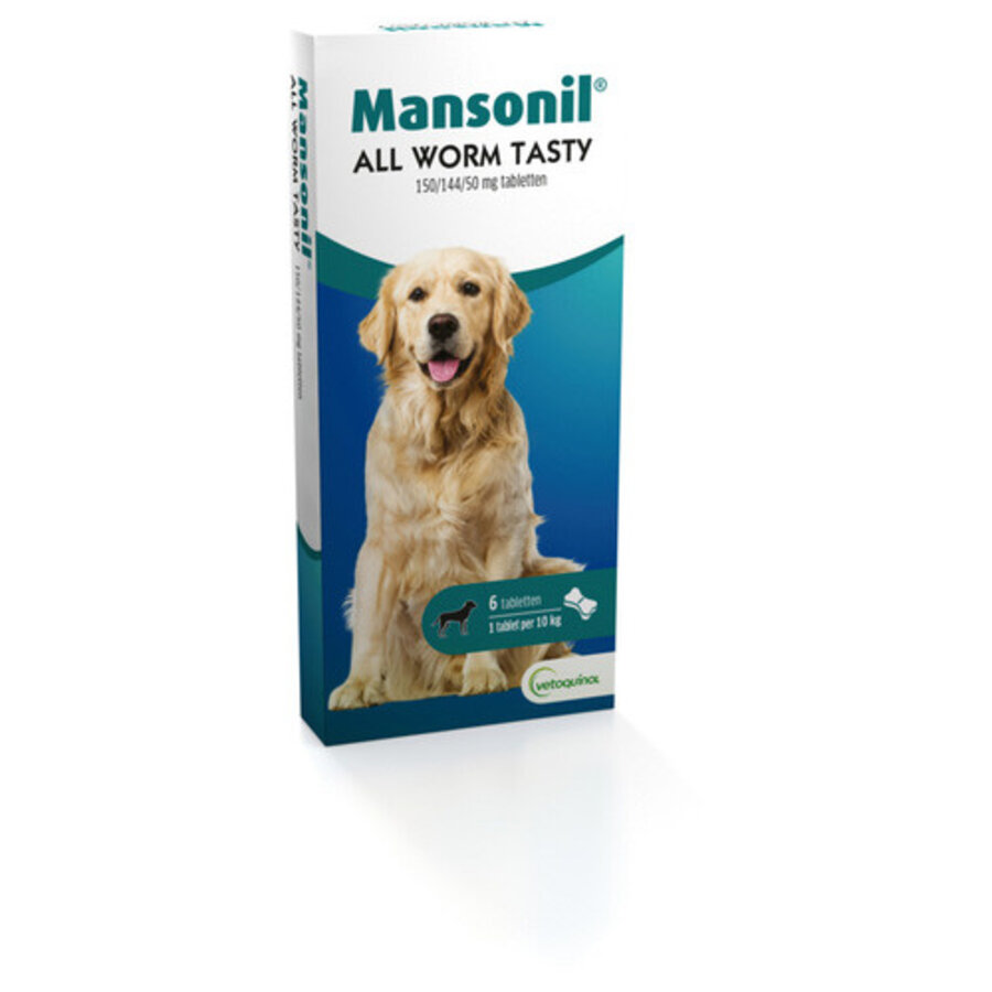 All Worm Tasty Bone ontwormingstabletten voor honden 6 tabletten