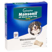 All Worm Large Dog Tasty Bone ontwormingstabletten voor grote honden 2 tabletten