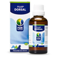 Dorsal druppels 50 ml voor ondersteuning van rug, wervels en soepele beweging bij hond, kat en paard