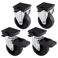 Wielen set Atlas 50/60 zwart | 4 stuks voor transportboxen