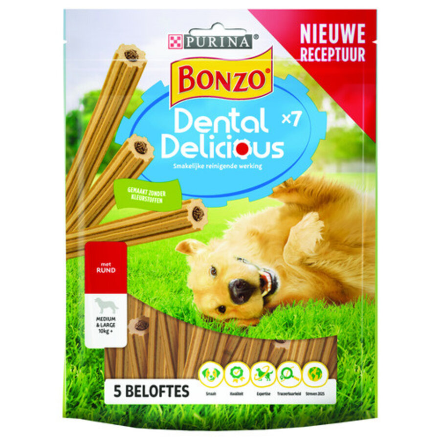Gebitsverzorgende kauwsnack rund 180 g voor volwassen honden