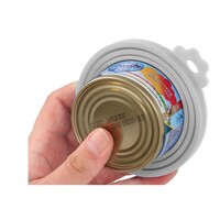 Silicone blikdeksel grijs Ø9 cm voor natvoerblikken