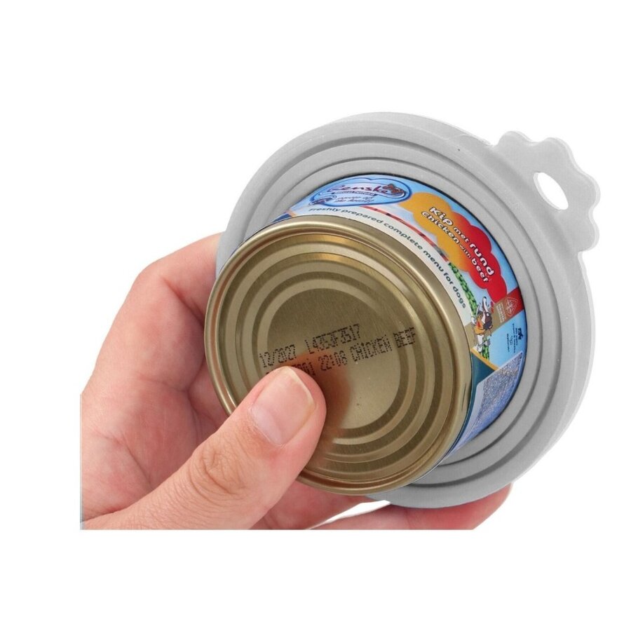 Silicone blikdeksel grijs Ø9 cm voor natvoerblikken