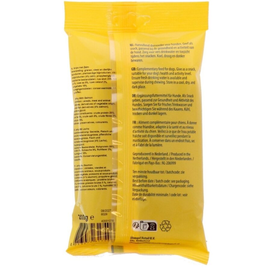 Snack Strips Zalm 200 g | zachte beloningssnack voor honden