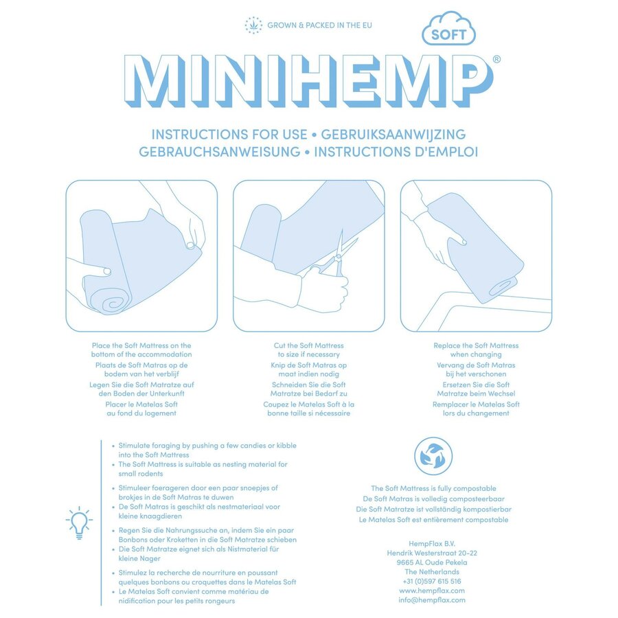 Mini Hemp soft matras 10 mm