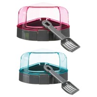 Hoektoilet met dak voor muizen en hamsters met schepje