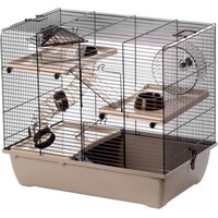 Hamsterkooi Pinky 3 Mocca met 3 plateaus en accessoires