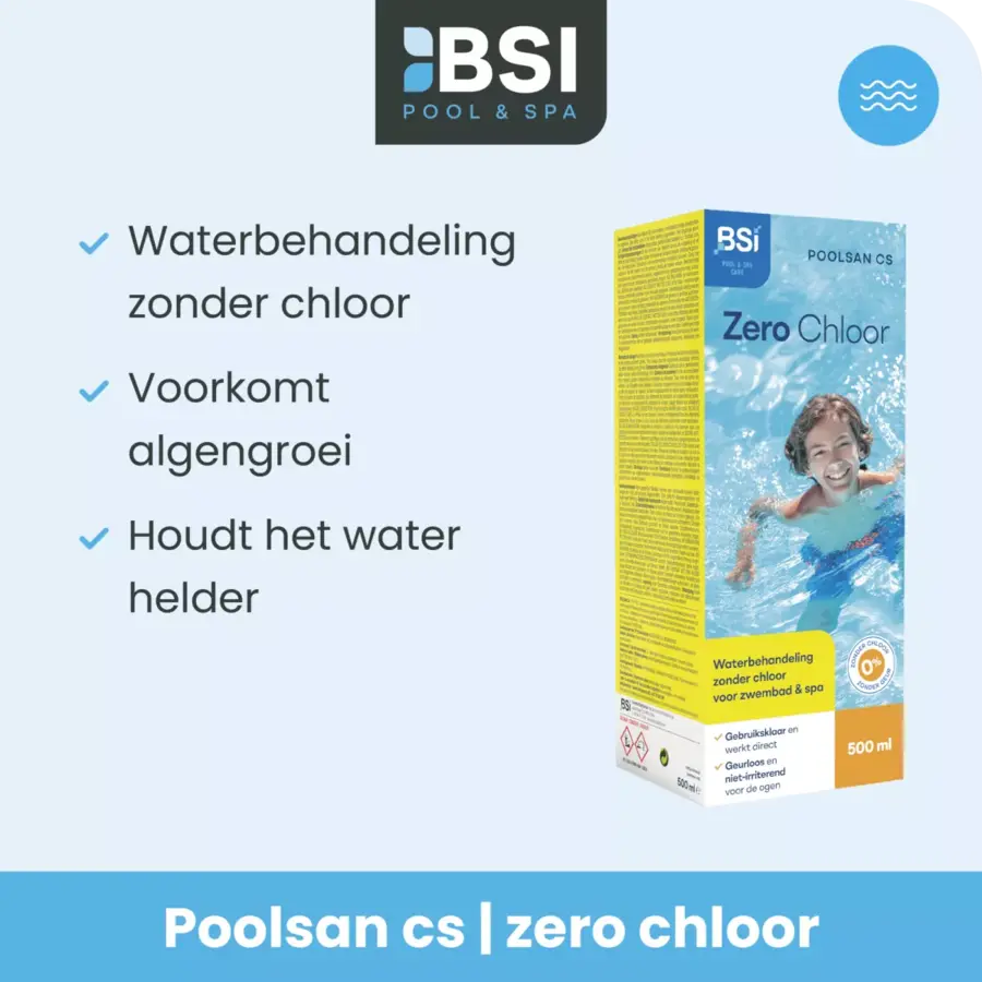 Poolsan CS chloorvrije waterbehandeling voor zwembad en spa