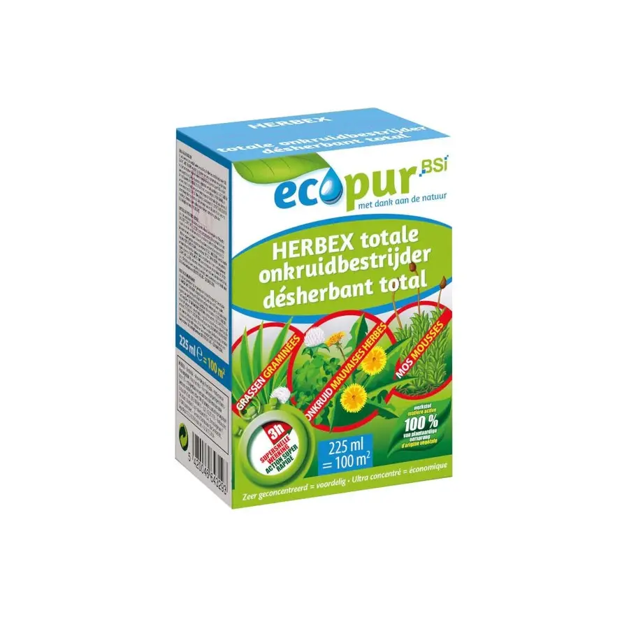 Herbex onkruidbestrijder concentraat 225 ml voor onkruid, gras en mos