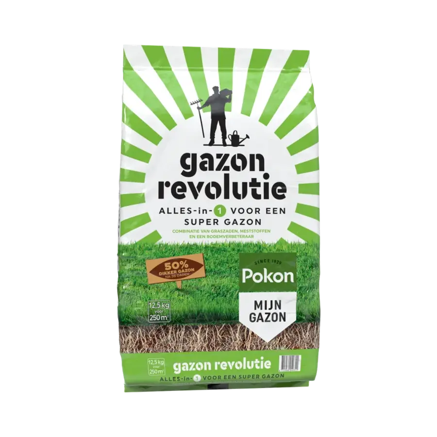 Gazon Revolutie alles-in-1 gazonherstel met graszaad, meststof en bodemverbeteraar